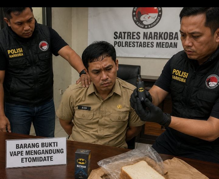 Polrestabes Medan Tangkap ASN Provsu Pembawa Vape Mengandung Etomidate