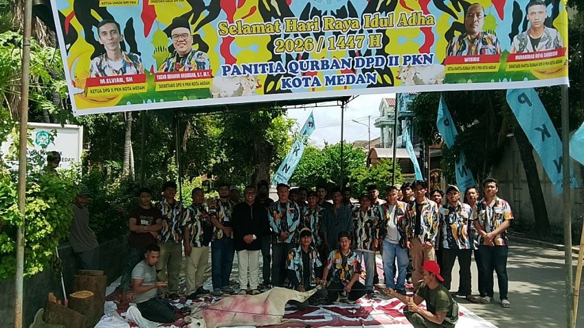 Idul Adha 1447 H, DPD II PKN Kota Medan Sembelih 1 Ekor Sapi Qurban Berbagi Kepada Ratusan Kader