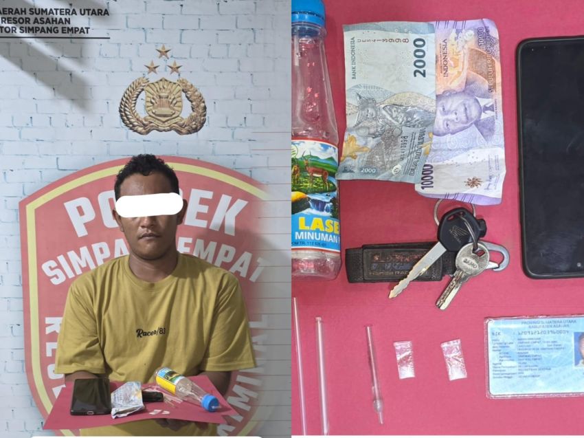 Berhasil Cegah Peredaran Narkoba, Polsek Simpang Empat Amankan Pengedar Sabu