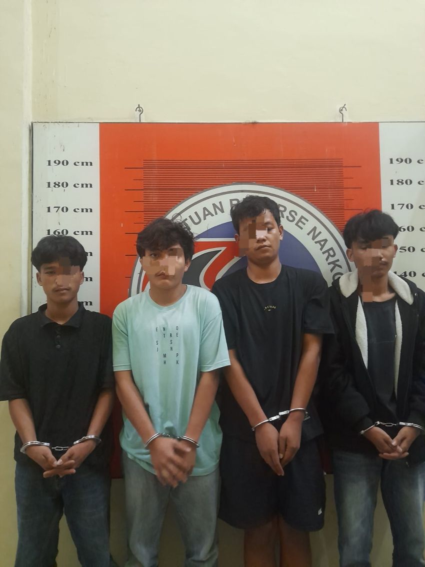 Nekat Konsumsi Sabu di Galanggang, Empat Pemuda Berakhir di Tangan Satresnarkoba Polres Palas