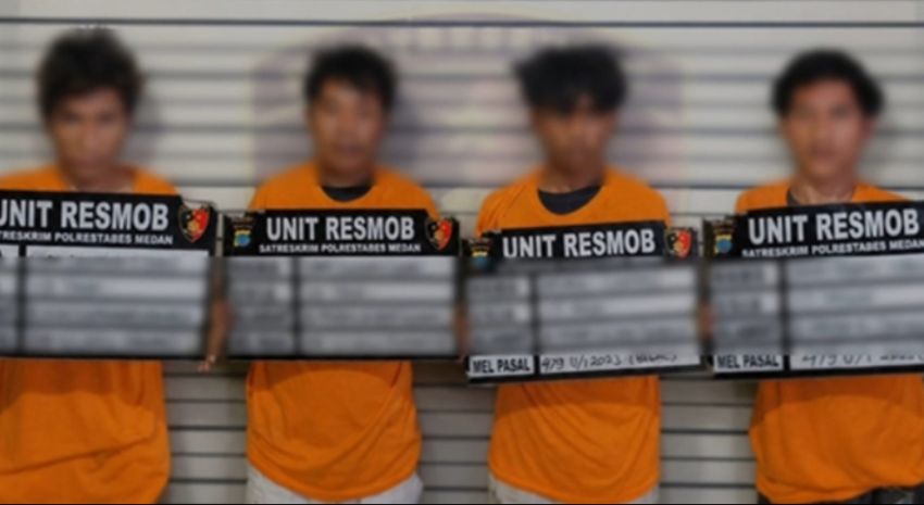 4 Begal Terowongan Tembung Ditangkap