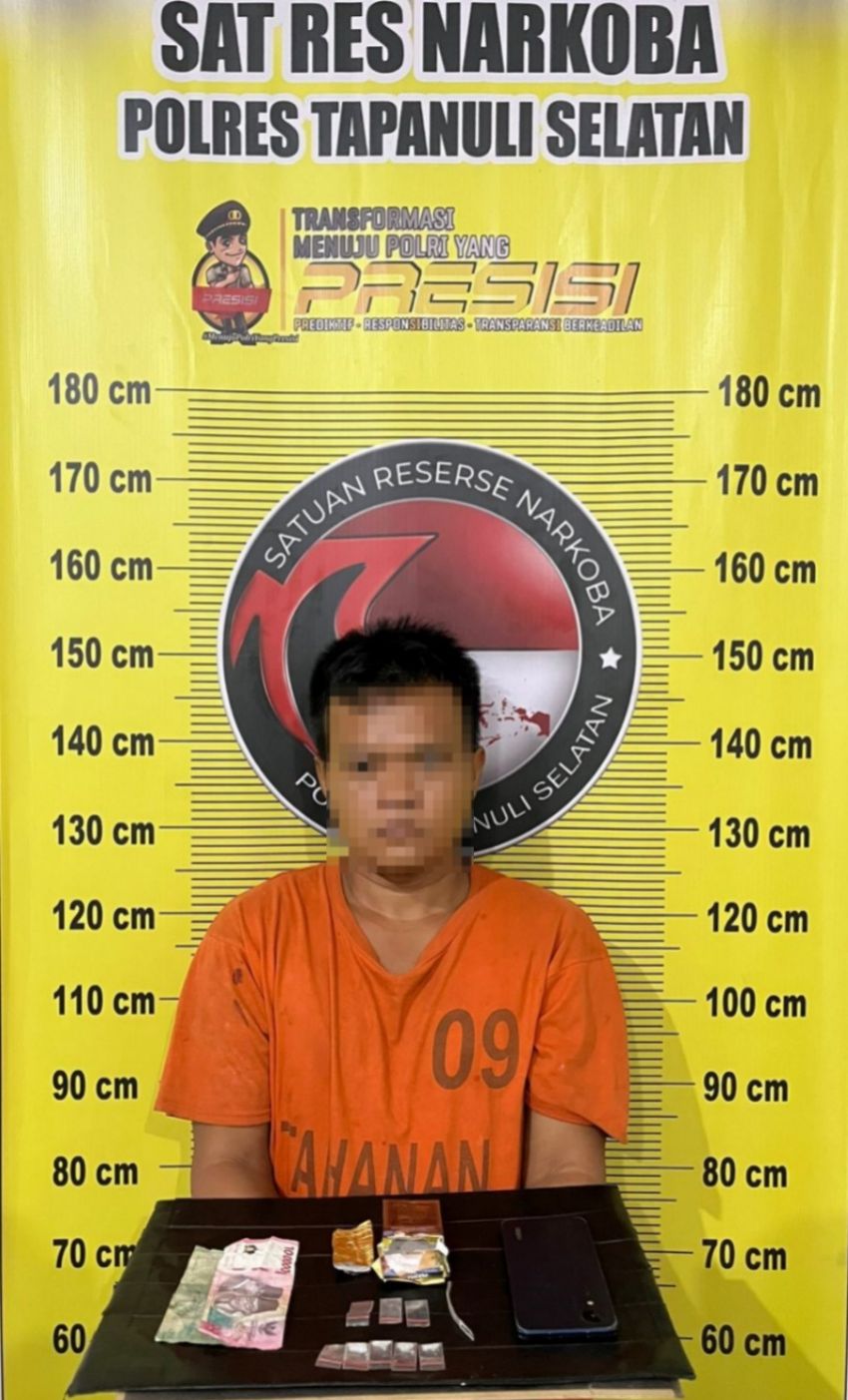 Simpan Sabu dalam Kotak Rokok, Warga Halongonan Diciduk Satresnarkoba Polres Tapsel
