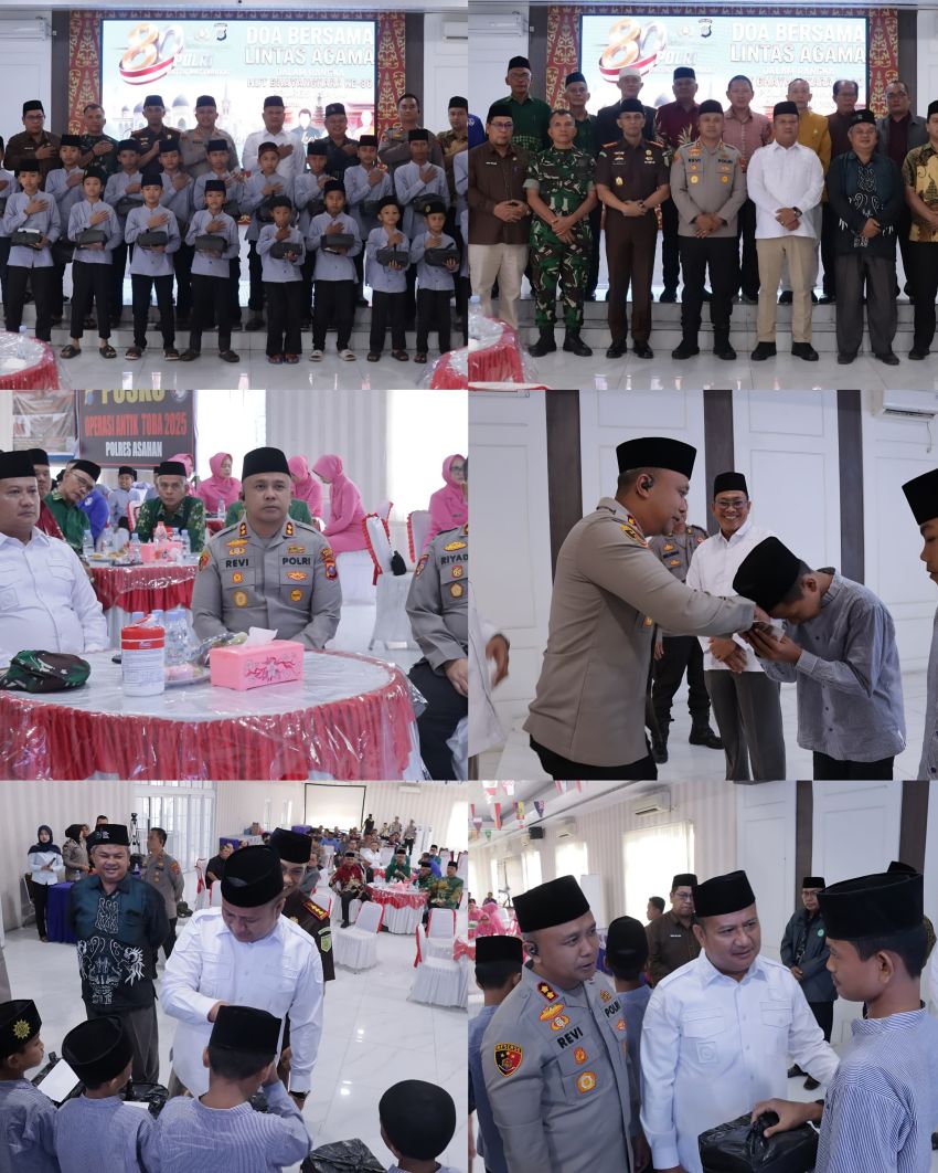 Polres Asahan Peringati HUT Bhayangkara Ke 80, Doa Bersama Lintas Agama Dan Berbagi Uuntuk Sesama