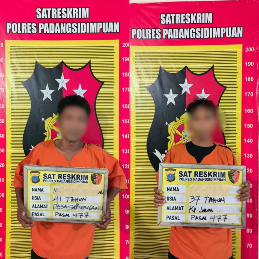 Curi HP dan Puluhan Ikat Pinggang, Dua Pelaku Dicokok Tim Resmob Polres Padangsidimpuan
