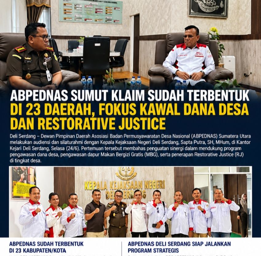 ABPEDNAS Sumut Klaim Sudah Terbentuk di 23 Daerah, Fokus Kawal Dana Desa dan Restorative Justice