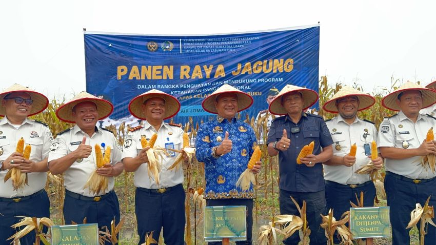 Panen Raya Jagung di Lahan Eks HGU, Langkah Nyata Lapas Asahan Dukung Ketahanan Pangan dan Pembinaan Warga Binaan