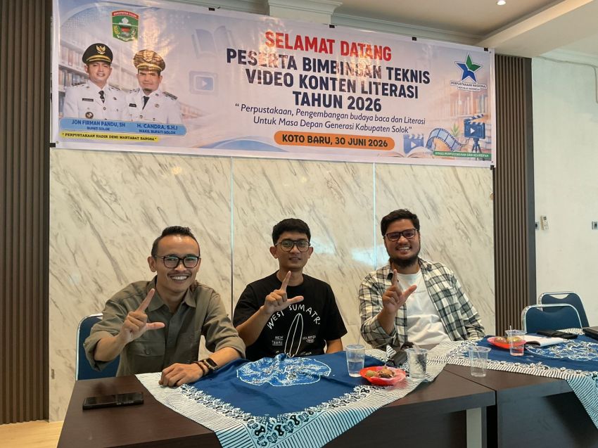 Siapkan Generasi Muda Kuasai Konten Digital di Era AI, Dispersip Kabupaten Solok Gandeng Supri Ardi dan Uda Rio