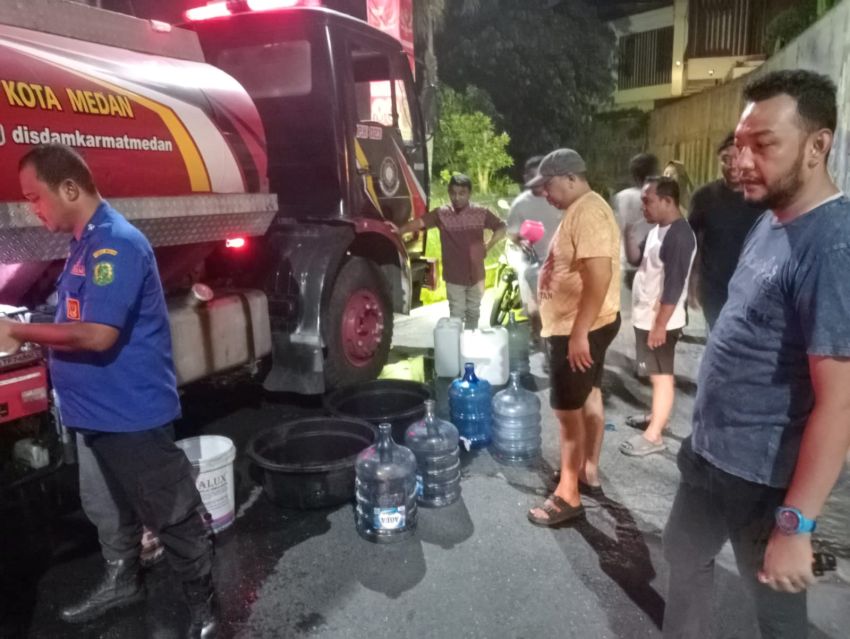 Air PDAM Mulai Normal, Kecamatan Medan Polonia Tetap Siaga Pasok Air Bersih Warga