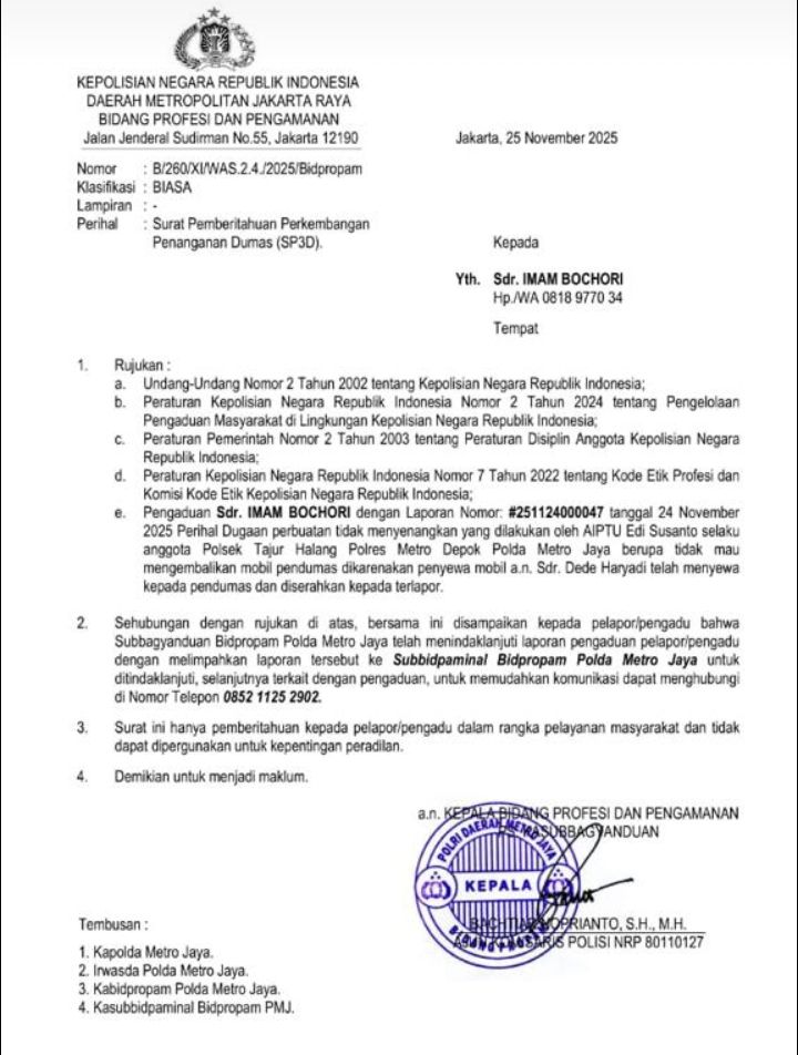 Kuasa Hukum Medan Surati Kapolri, Ombudsman hingga Presiden Soal Dugaan Penggelapan Mobil