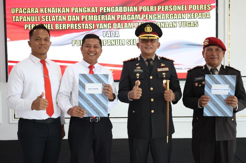Hebat! Kasat Reskrim dan Tim Polres Tapsel Diguyur Penghargaan usai Ungkap Kasus Pembunuhan