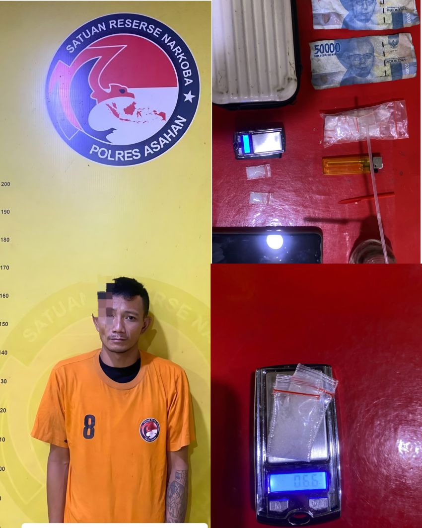 Satres Narkoba Polres Asahan Menangkap Pengedar Sabu di Sentang, 1,98 Gram Disita