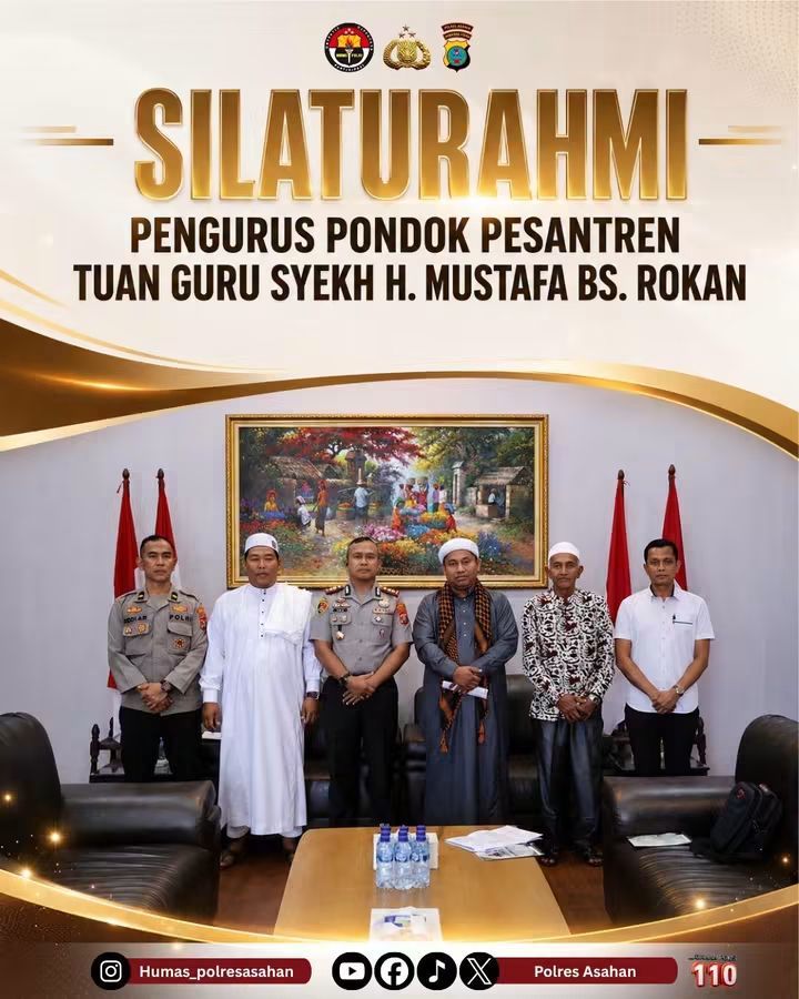 Sambut Silaturahmi Pengurus Pondok Pesantren Tuan Guru Syekh H. Mustafa B.S. Rokan, Ini Kata Kapolres Asahan AKBP Revi Nurvelani