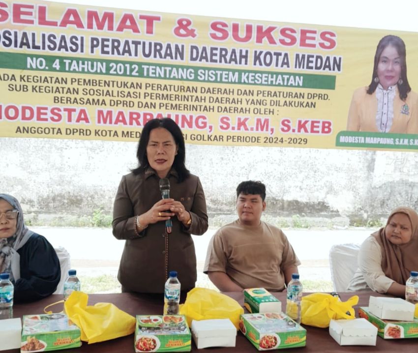 Anggota DPRD Medan, Modesta Marpaung SKM Edukasi Masyarakat Tetap Peduli Hidup Sehat