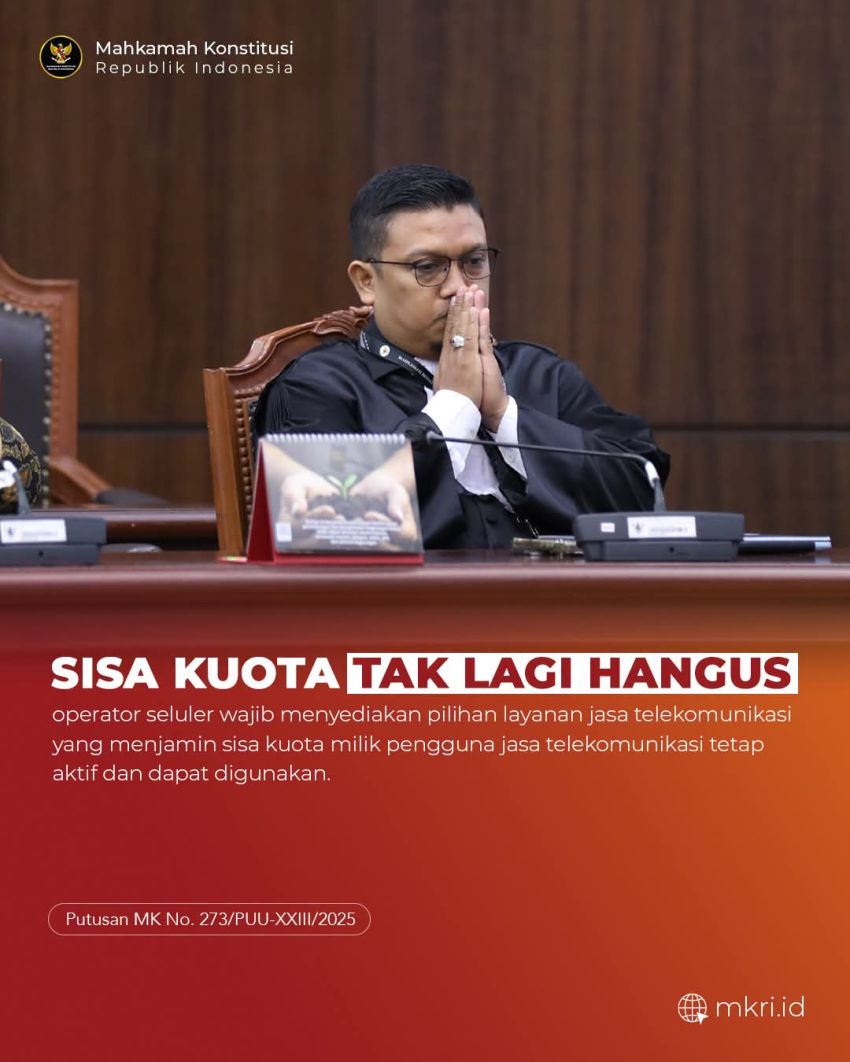 MK Kabulkan Sebagian Gugatan UU Cipta Kerja, Sisa Kuota Internet Harus Tetap Bisa Digunakan