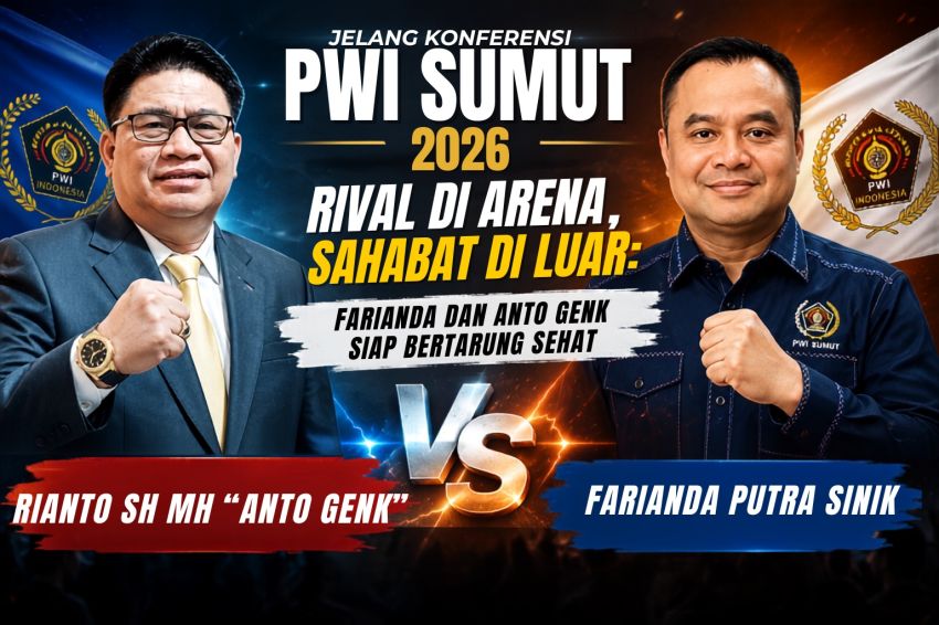 Jelang Konferensi PWI Sumut 2026, Rival di Arena, Sahabat di Luar: Farianda dan Anto Genk Siap Bertarung Sehat