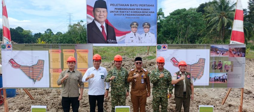 Groundbreaking Huntap Korban Banjir Padangsidimpuan Dimulai, Wakasatgas 1 Letjen TNI Richard Tampubolon Targetkan 1.133 Rumah Permanen