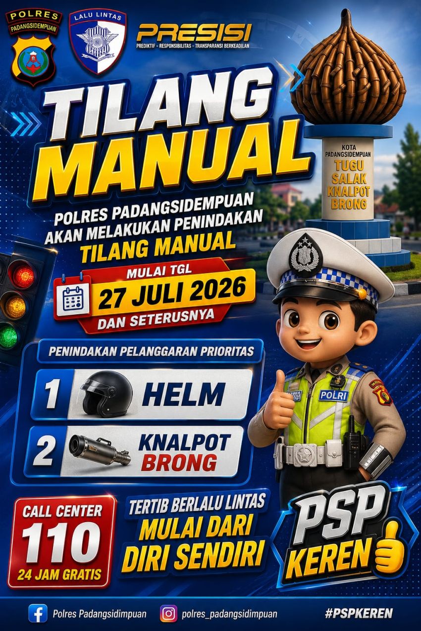Mulai 27 Juli 2026, Satlantas Padangsidimpuan Bertindak Tegas, Pelanggar Langsung Ditilang