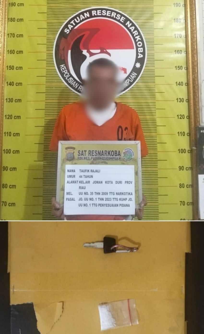 Pria 44 Tahun Ditangkap Saat Diduga Hendak Bertransaksi Sabu,Satresnarkoba Polres Padangsidimpuan Sita Barang Bukti 1,36 Gram