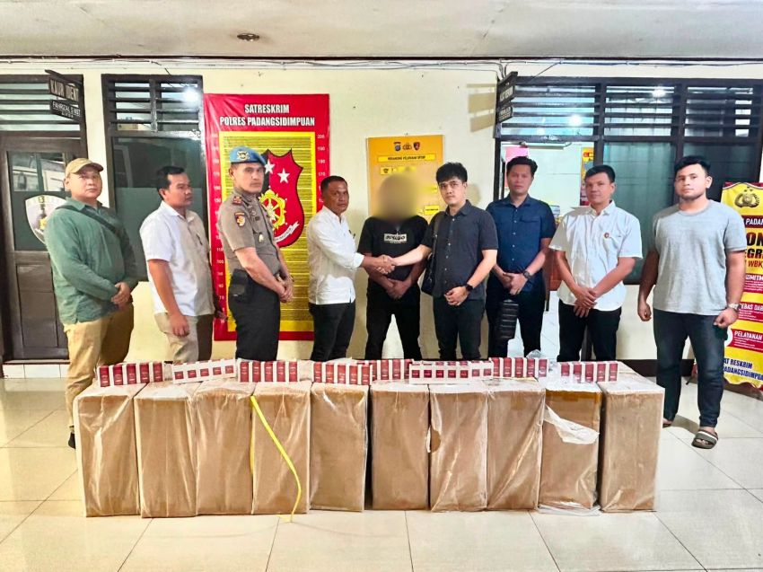 Polres Padangsidimpuan Limpahkan Kasus Rokok Ilegal 128 Ribu Batang ke Bea Cukai Sibolga, Satu Terduga Pelaku Diserahkan