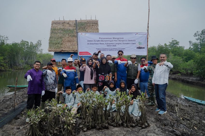 Peringati Hari Mangrove Sedunia, Pertamina EP Pangkalan Susu Tanam 2.500 Bibit Bakau