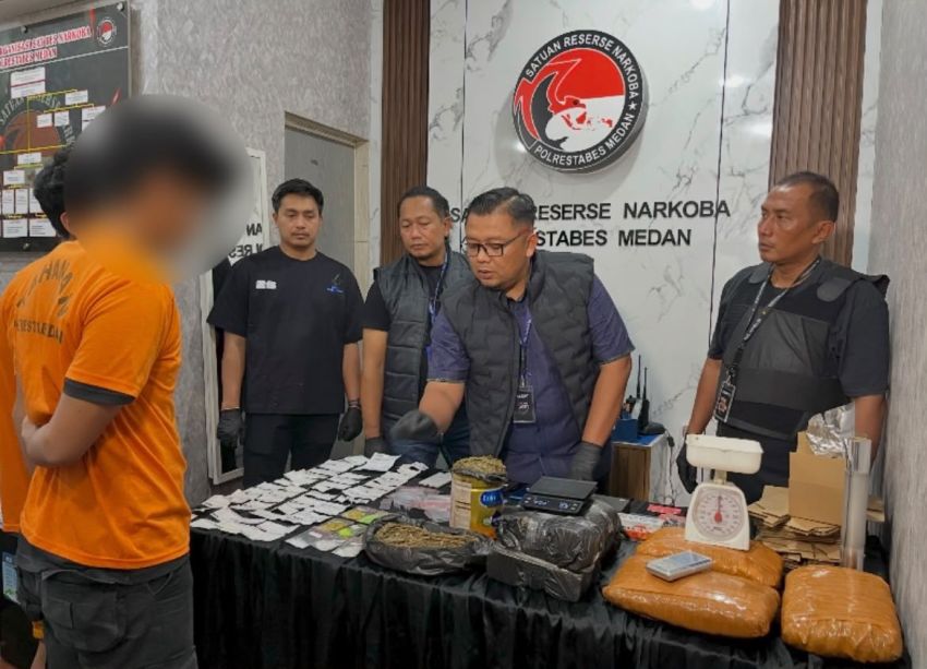 Satresnarkoba Polrestabes Medan Sikat Bandar Narkoba Antar Provinsi yang Manfaatkan Jasa Ekspedisi