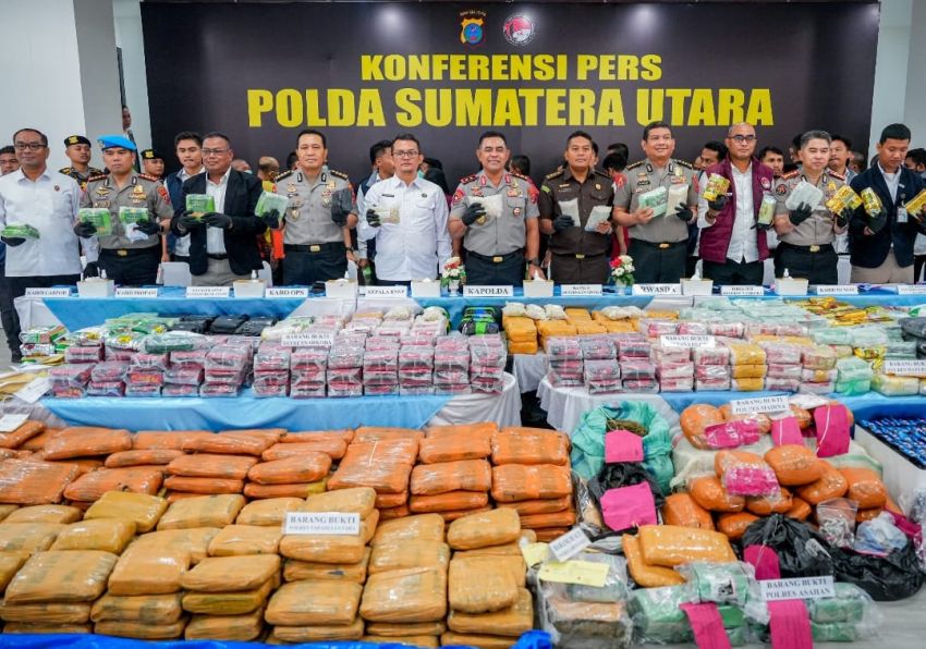 Polda Sumut Ungkap 3.865 Kasus Narkoba dalam Enam Bulan, Sita 5,3 Ton Barang Bukti