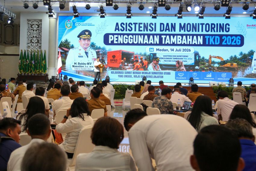 Wali Kota menghadiri Rakor; Asistensi dan Monitoring Penggunaan Tambahan Dana TKD 2026 di kantor Gubernur