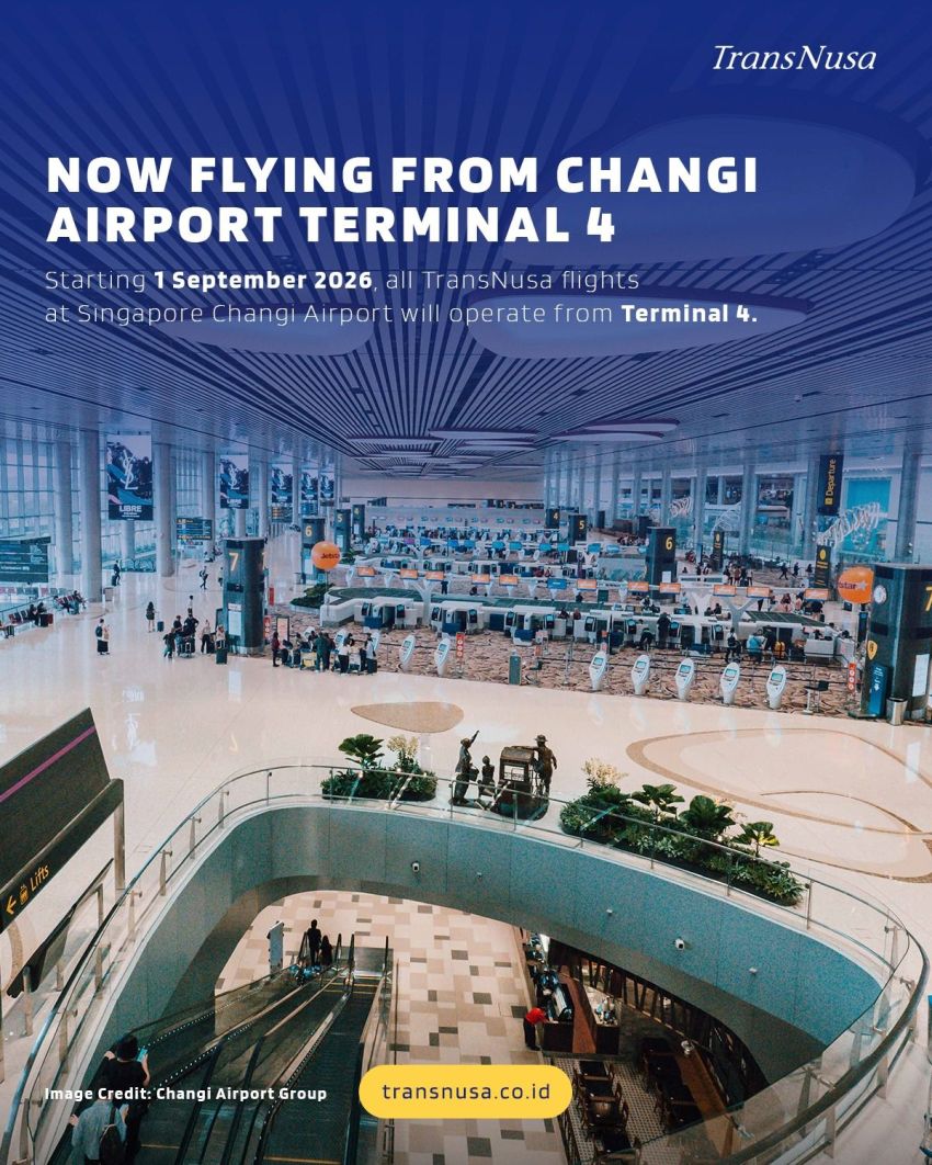 TransNusa Pindah ke Terminal 4 Changi Mulai Besok, Ini Perubahan untuk Penumpang