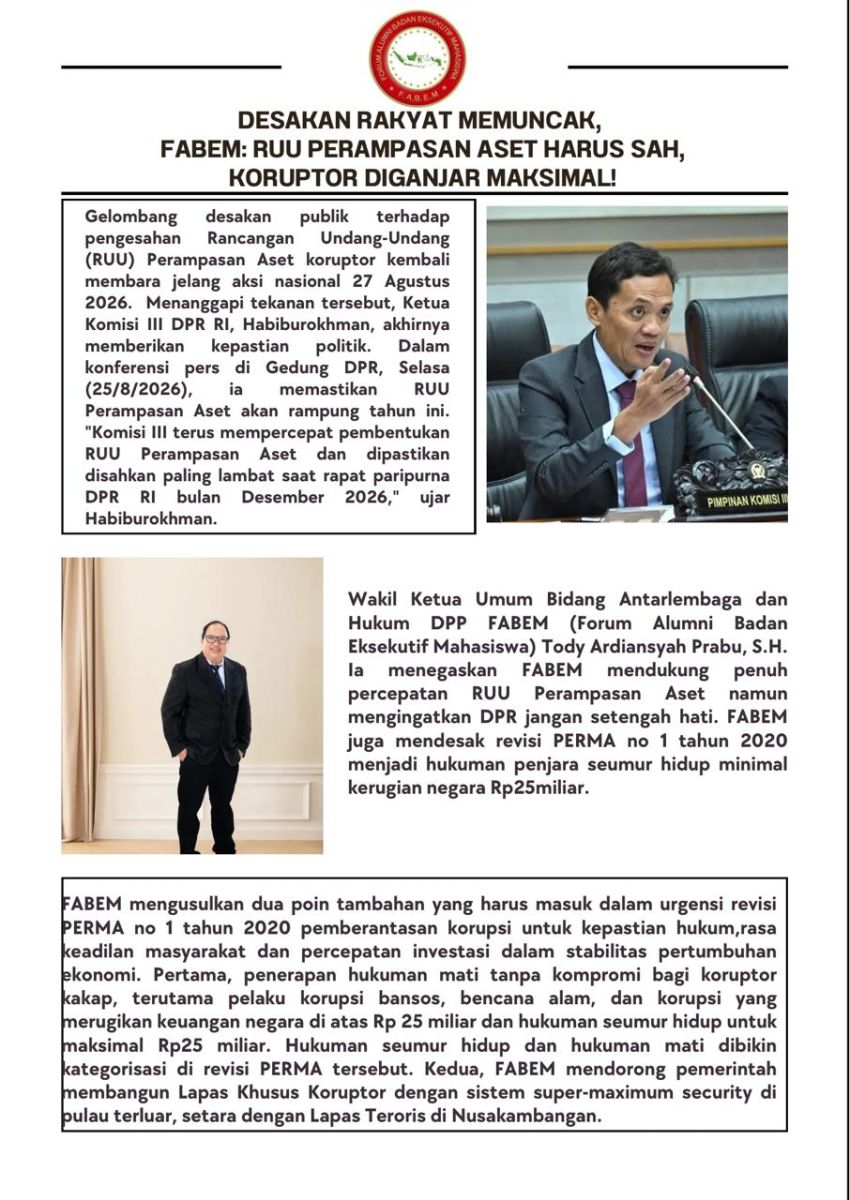 Perkara Korupsi Harus Tegas Hukuman Mati Efek Jera Untuk Koruptor, Ini Kata  Tody Ardiansyah Prabu, S.H.