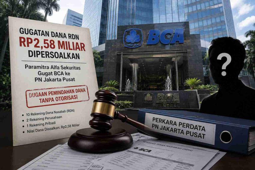 Dana RDN Rp2,58 Miliar Dipersoalkan, Paramitra Alfa Sekuritas Gugat BCA ke PN Jakarta Pusat*