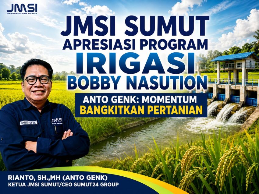 JMSI Sumut Dukung Penuh Program Irigasi Bobby Nasution, Pastikan Air Mengalir ke Lahan Petani