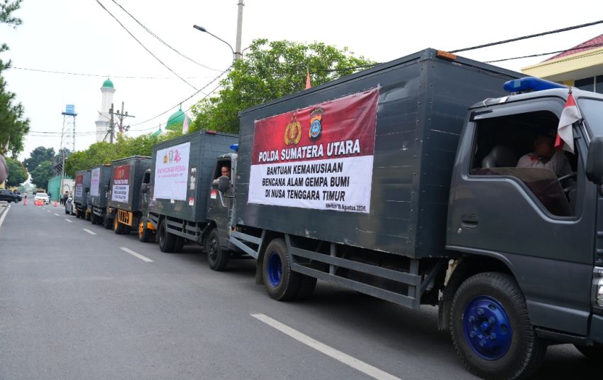 Polda Sumut Berangkatkan 25 Ton Bantuan Kemanusiaan Tahap Pertama untuk Korban Gempa NTT