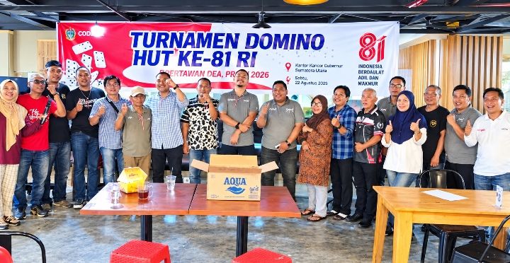 Bambang-Dicki Sihotang Juara Turnamen Domino HUT ke-81 RI Forum Wartawan Pemprov Sumut