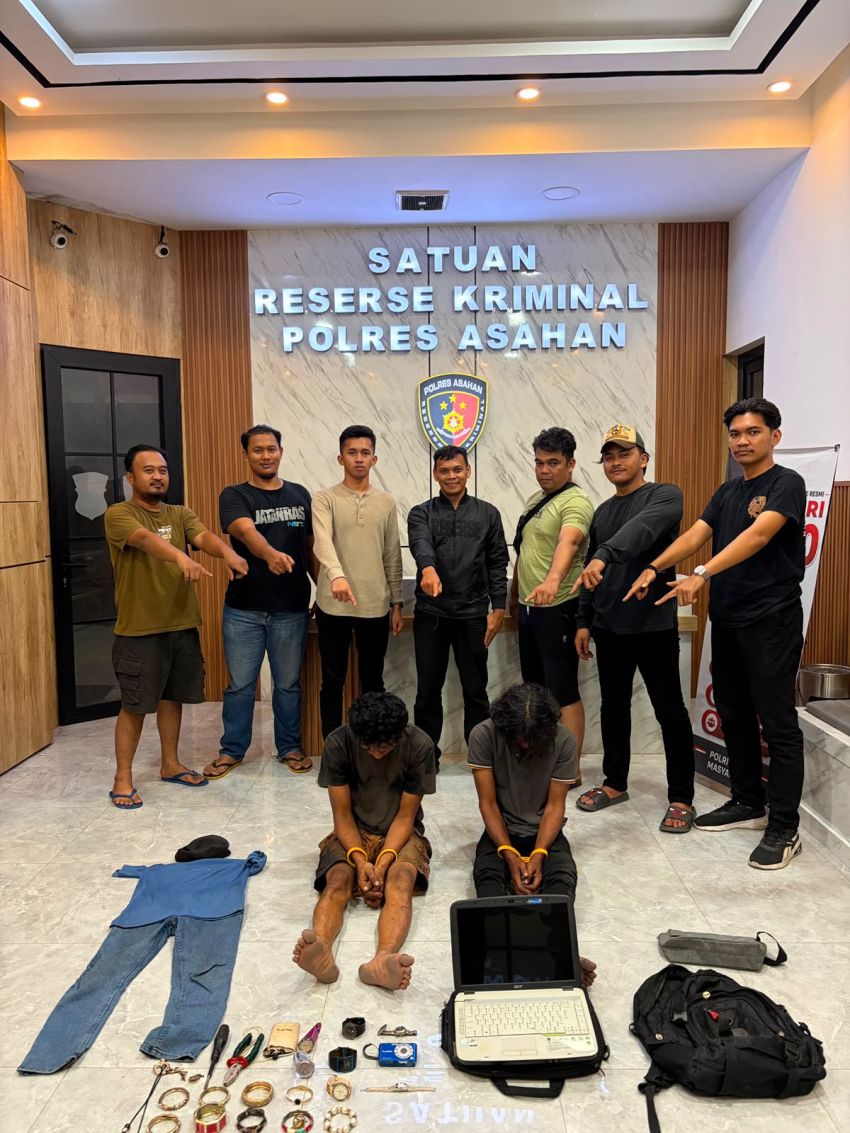 Gerak Cepat Jatanras Polres Asahan Ringkus Dua Pelaku Curat, Barang Bukti Berhasil Diamankan