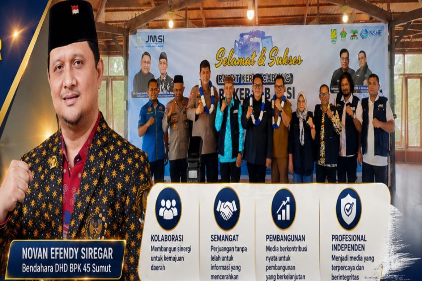 Bendahara DHD BPK 45 Sumut, Novan Efendy Siregar Apresiasi Hasil Rakercab JMSI Tabagsel: Mari Kolaborasikan Semangat Perjuangan dan Pembangunan