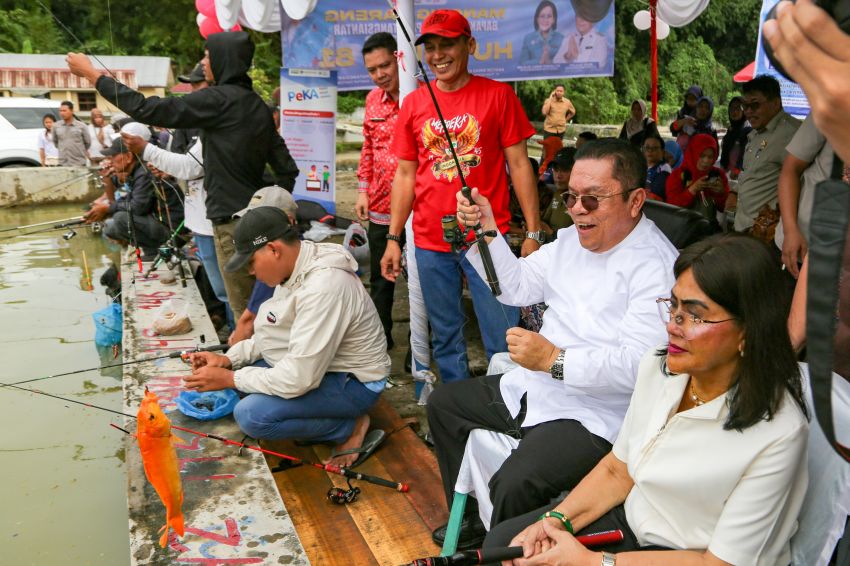 Wali Kota mancing bareng, lomba dalam rangka HUT ke-81 RI Meraih Juara 4.