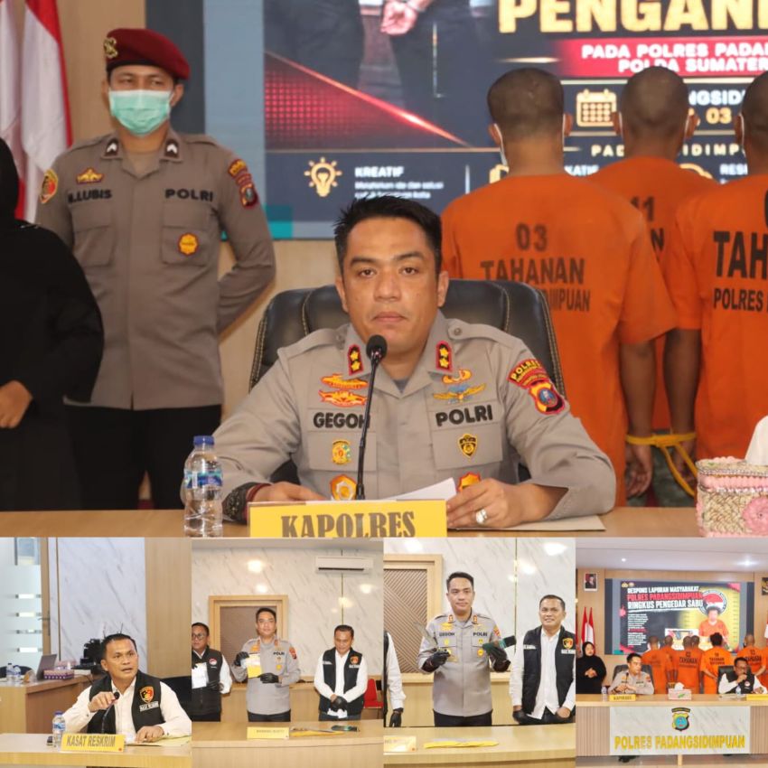 Polisi Ungkap Dua Kasus Besar, Polres Padangsidimpuan Amankan 6 Tersangka Narkoba dan 3 Pelaku Pengeroyokan