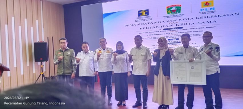 Pemkab Solok Teken Kerja Sama Dengan Kemenkumham dan PLN, Dorong UMKM dan Optimalisasi PAD.
