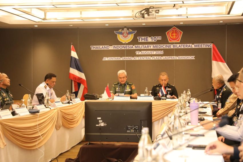 Kapuskes TNI Pimpin Delegasi Kesehatan TNI Hadiri Bilateral Thainesia ke 10 tahun 2026 di Thailand