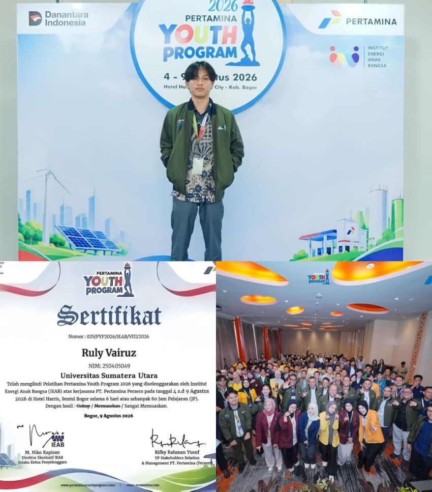 Membanggakan! Mahasiswa USU Asal Sidimpuan Ruly Vairuz Terpilih Ikuti Pertamina Youth Program 2026