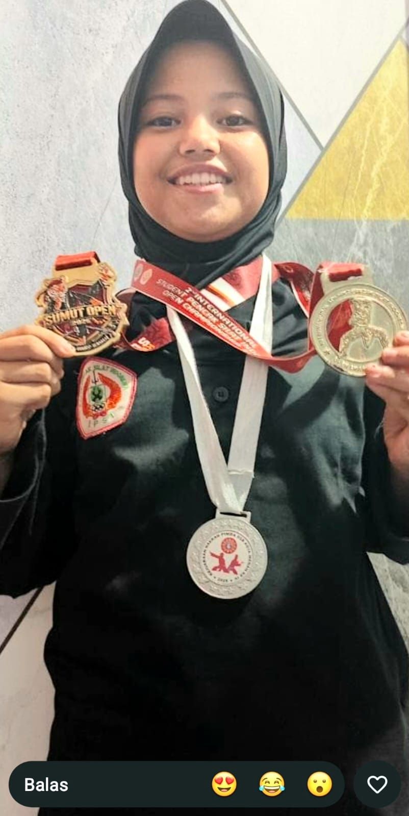 Atlet Tapak Suci SD Muhammadiyah 1 Medan Bilqis Humaira Badres Juara I di Kejuaraan Pencak Silat Sumut Open 2026