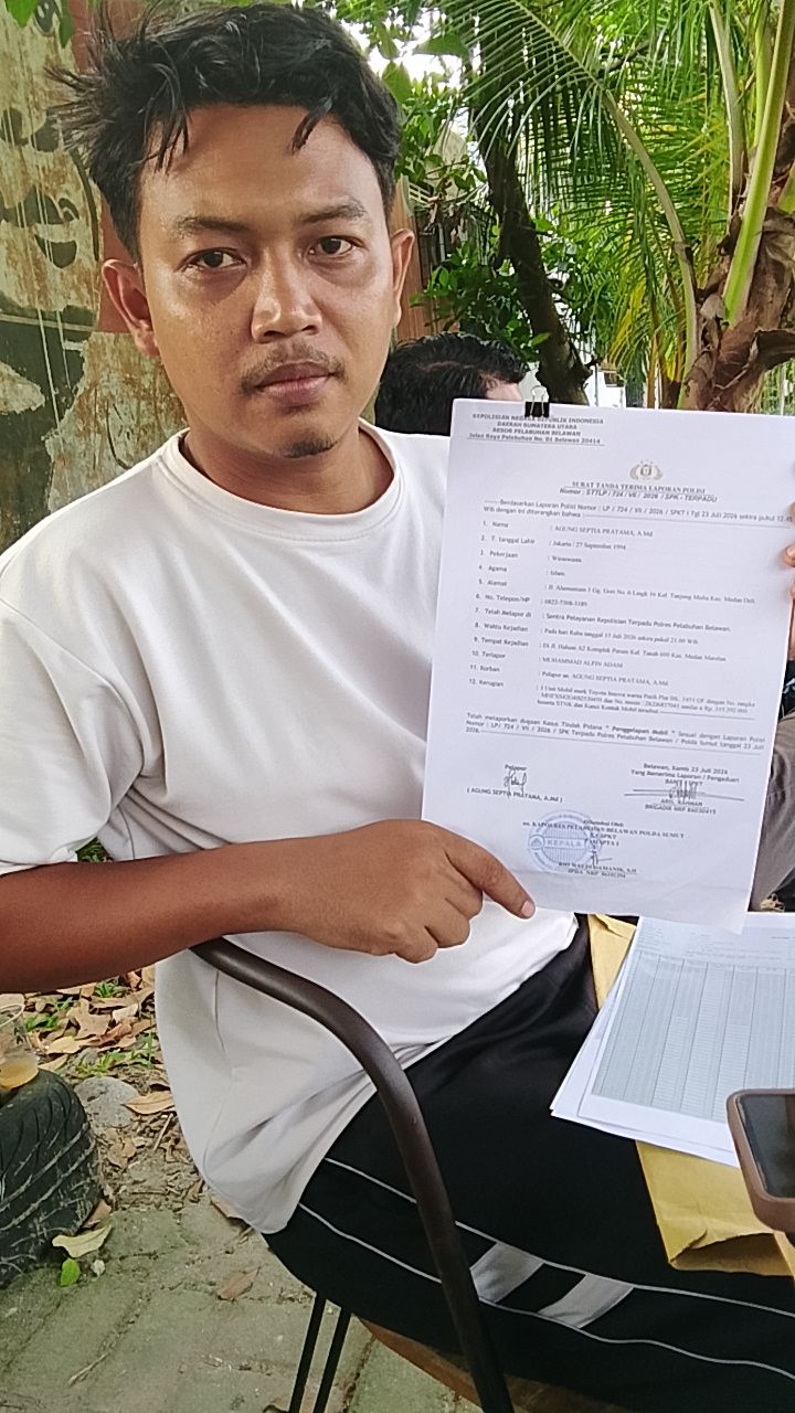 Agung S Pratama Korban Penggelapan Mobil Miliknya Minta Polres Pelabuhan Belawan Tangkap Pelaku