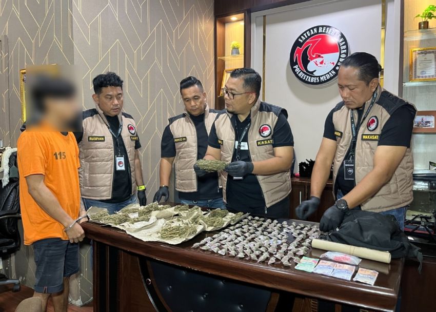Tak Jera!! Residivis Ks Pencurian Jadi Bandar Narkoba Diringkus saat akan Pasok 141 Paket Ganja.