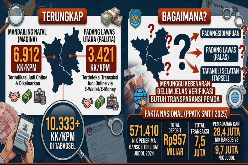 Misteri Data Judol Penerima Bansos di Tabagsel: Madina dan Paluta Terungkap, Bagaimana Padangsidimpuan, Palas dan Tapsel?