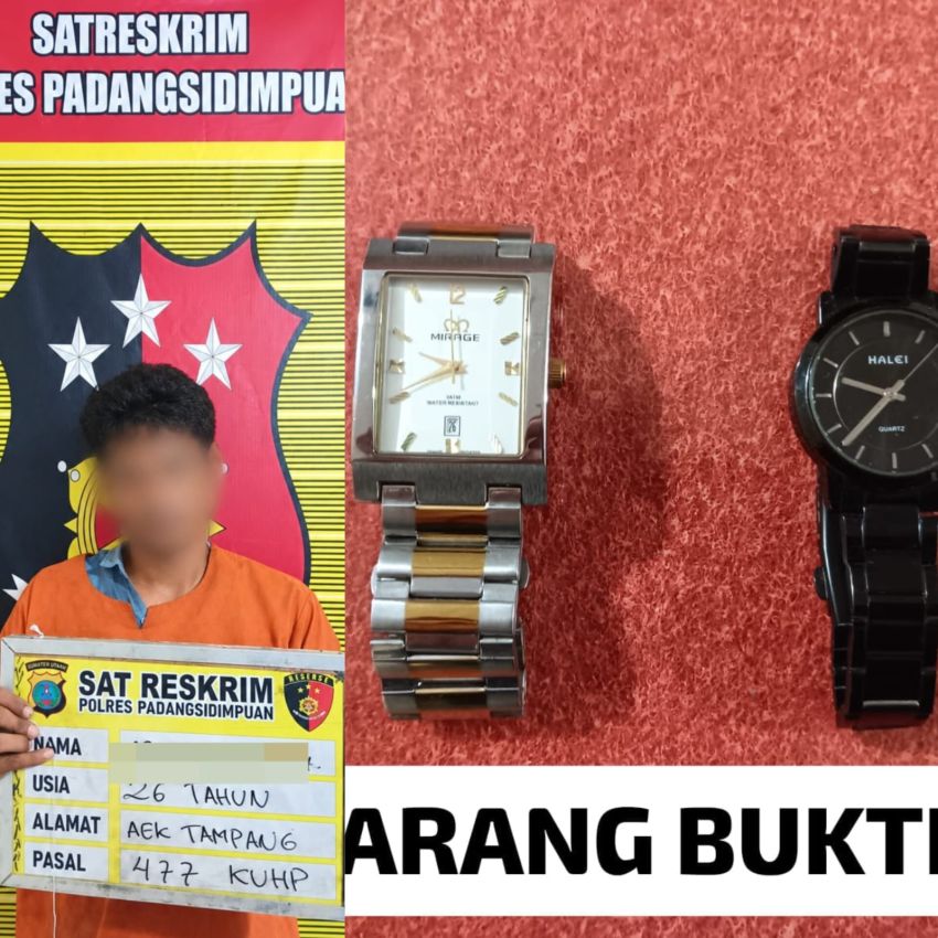 Rumah Dibobol, Motor hingga Jam Tangan Raib, Resmob Polres Padangsidimpuan Ungkap Kasus Curat