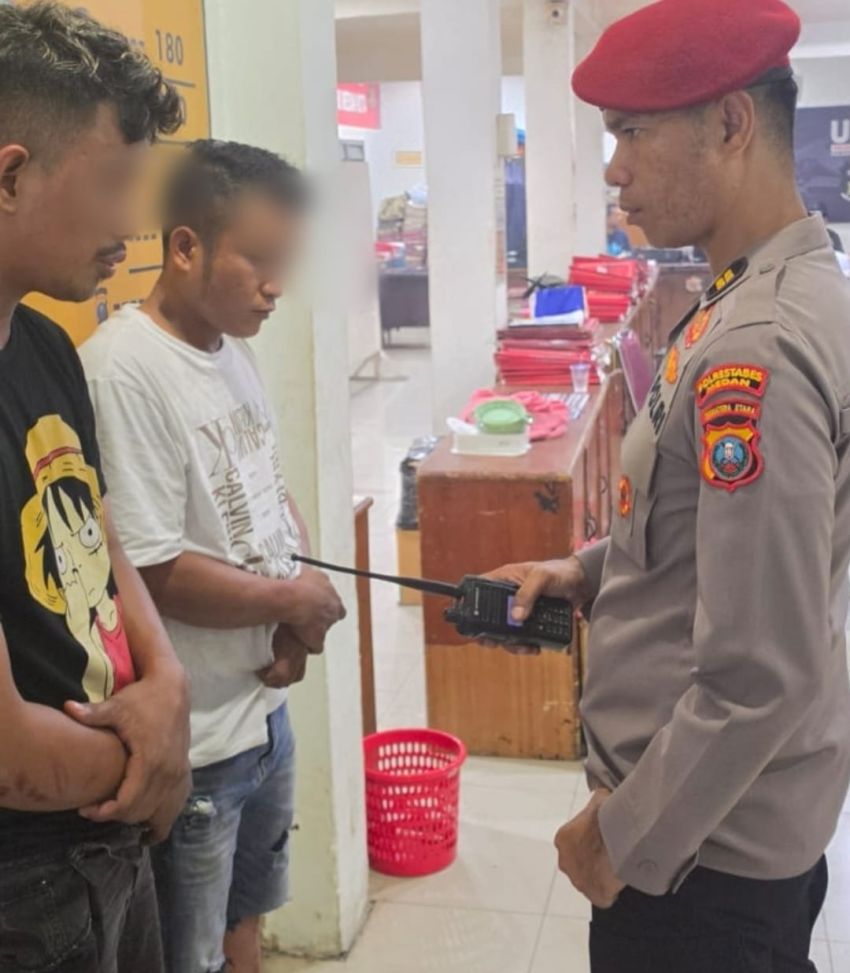Polsek Medan Kota Tangkap 2 Residivis Curanmor saat Beraksi di Jalan Air Bersih Medan.