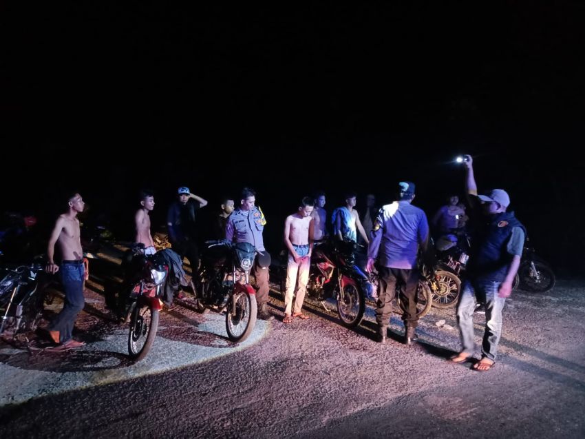 Patroli Malam Polsek Buntu Pane Berhasil Sergap Balap Liar, 21 Motor Diamankan