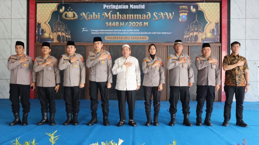 Peringati Maulid Nabi 1448 H, Polresta Deli Serdang Perkuat Keimanan dan Keteladanan Personel