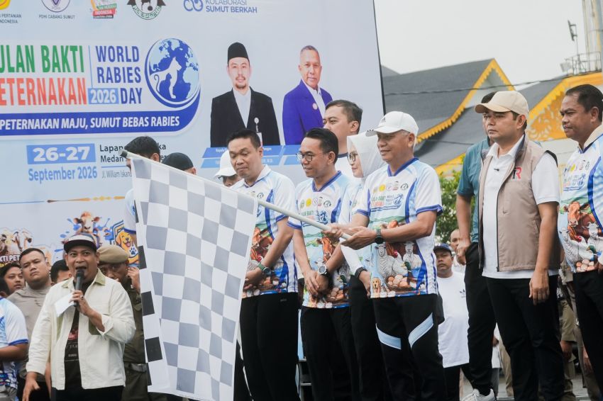 Semarak World Rabies Day 2026, Zakiyuddin Harahap Dampingi Wagub Sumut Lepas Peserta Jalan Santai