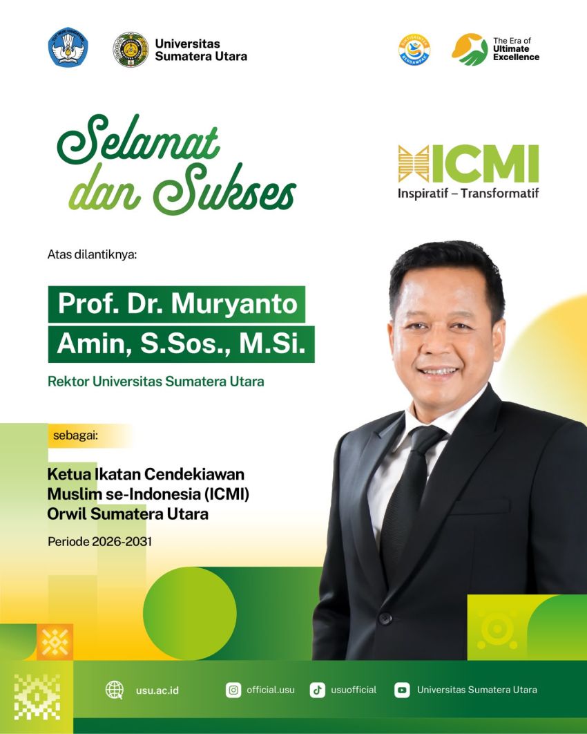 Prof Muryanto Amin Pimpin ICMI Sumut, Perkuat Kontribusi  Cendekiawan Untuk Sumut